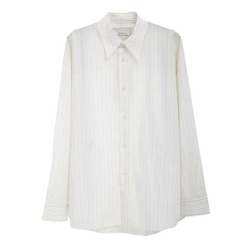 Studio Nicholson Loche Shirt Ecru/Black SNM-1164 Front Degli Uberti